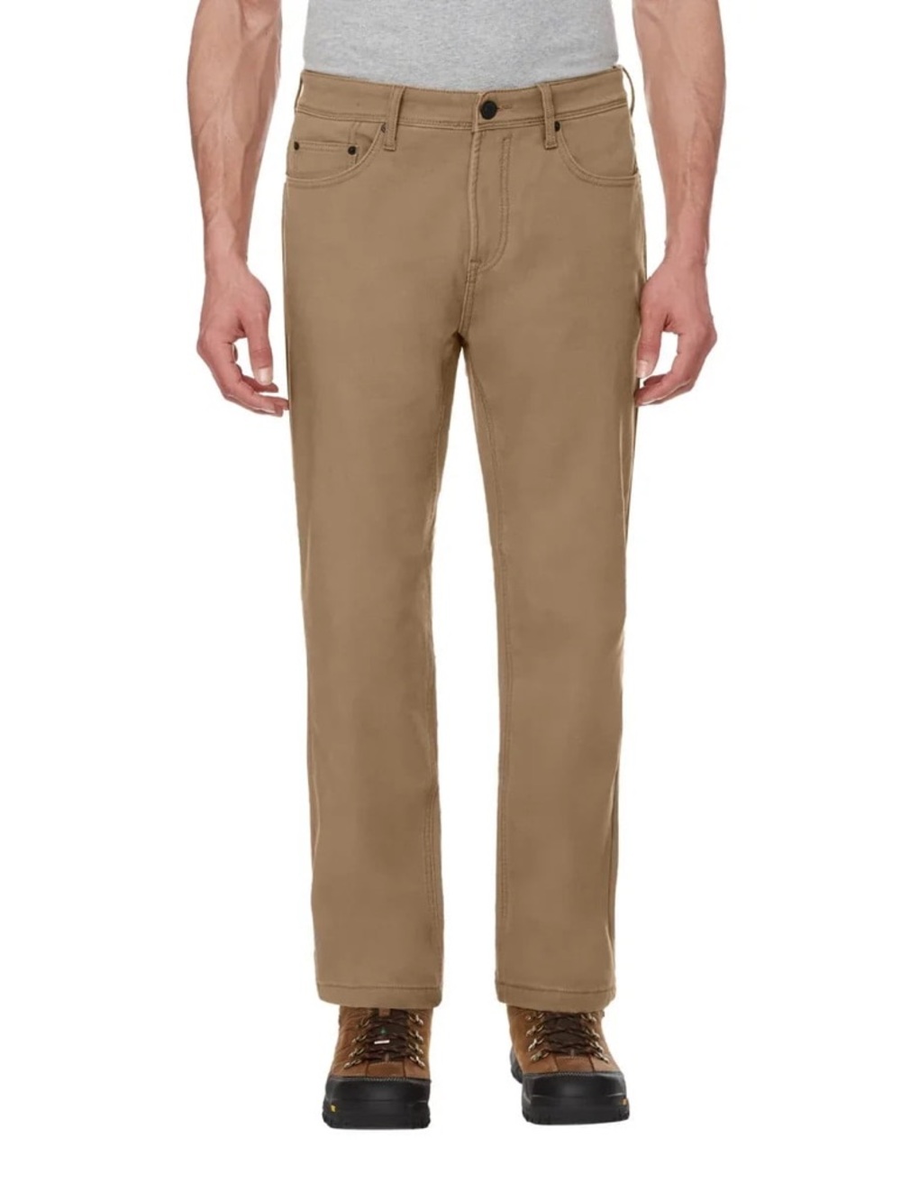Caterpillar Men's Fleece-Lined Straight Jeans in Khaki Brown size 34/30